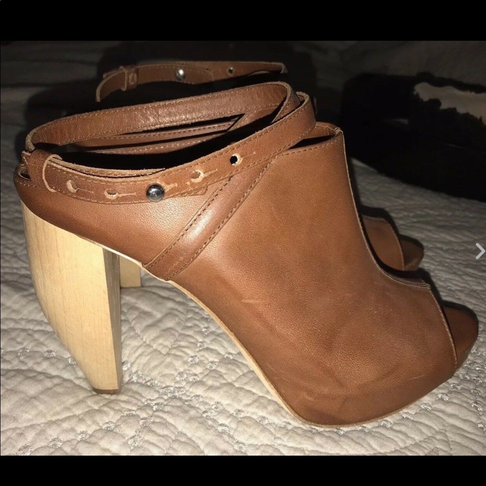 Loeffler Randall Tan Leather Ankle Strap Boot 9M